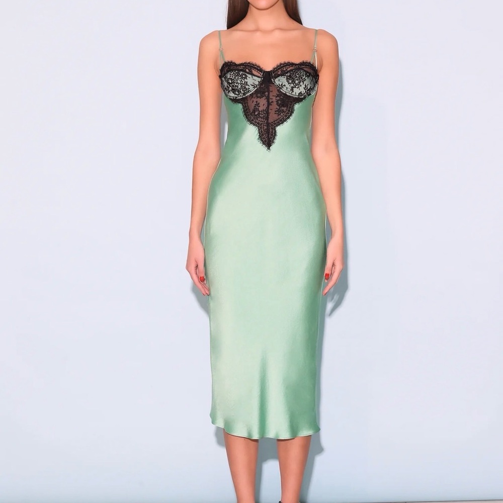 Fleur du Mal Mint Green Lace Dress